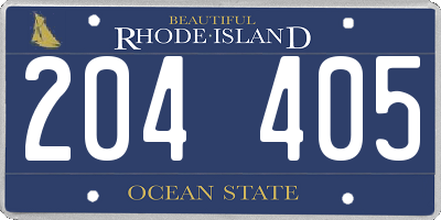 RI license plate 204405