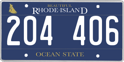 RI license plate 204406