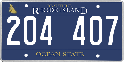 RI license plate 204407