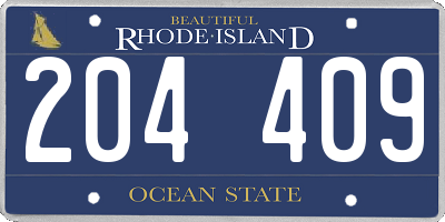 RI license plate 204409