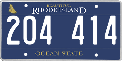 RI license plate 204414