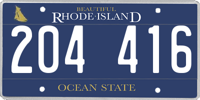 RI license plate 204416