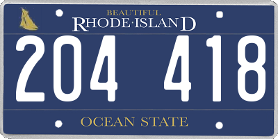 RI license plate 204418