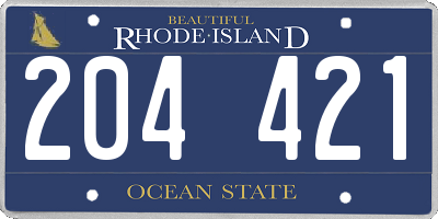 RI license plate 204421