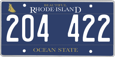 RI license plate 204422