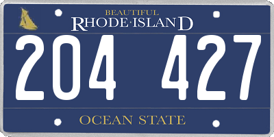 RI license plate 204427