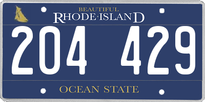 RI license plate 204429