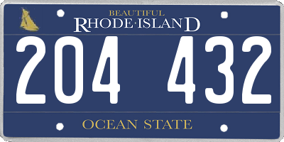 RI license plate 204432