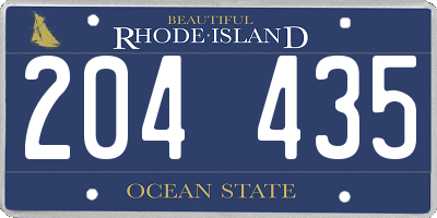 RI license plate 204435