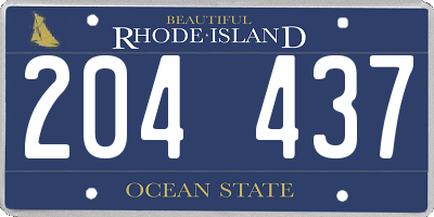 RI license plate 204437
