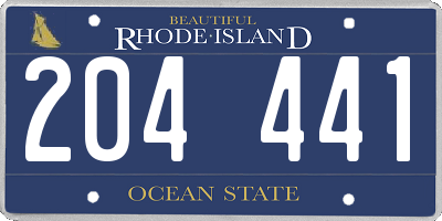 RI license plate 204441