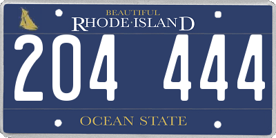 RI license plate 204444