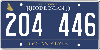 RI license plate 204446