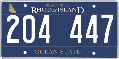 RI license plate 204447