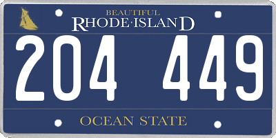 RI license plate 204449