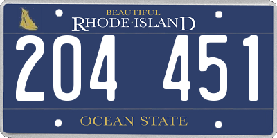 RI license plate 204451
