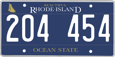 RI license plate 204454