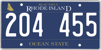 RI license plate 204455