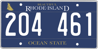 RI license plate 204461