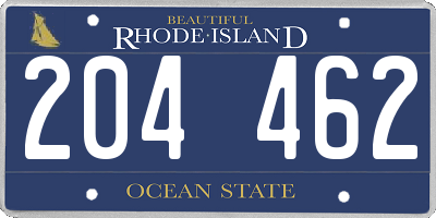 RI license plate 204462