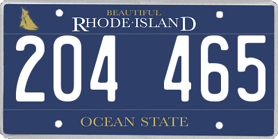 RI license plate 204465