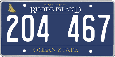 RI license plate 204467