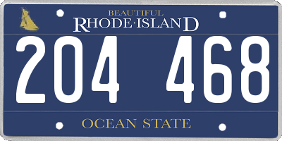 RI license plate 204468