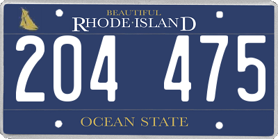 RI license plate 204475