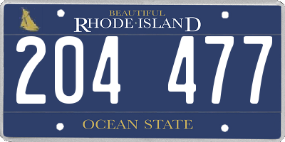 RI license plate 204477