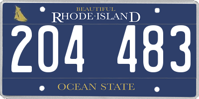 RI license plate 204483