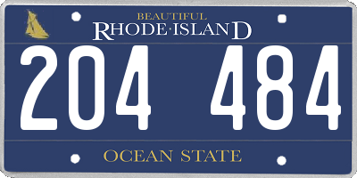 RI license plate 204484