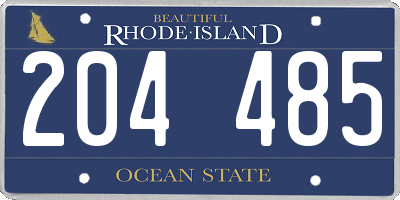 RI license plate 204485