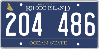 RI license plate 204486