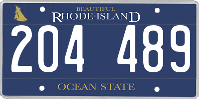 RI license plate 204489