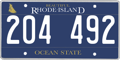 RI license plate 204492