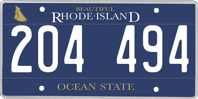 RI license plate 204494