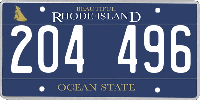 RI license plate 204496