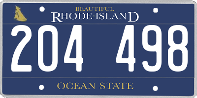 RI license plate 204498