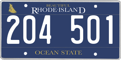 RI license plate 204501