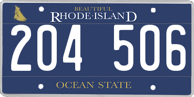 RI license plate 204506