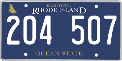 RI license plate 204507