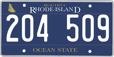 RI license plate 204509