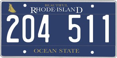RI license plate 204511