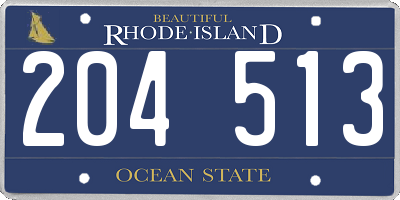 RI license plate 204513