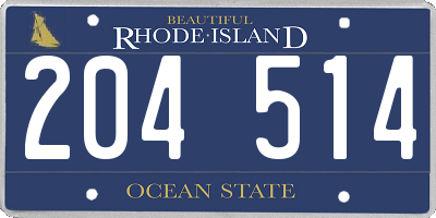 RI license plate 204514