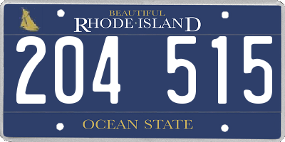 RI license plate 204515