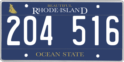 RI license plate 204516