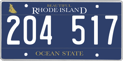 RI license plate 204517