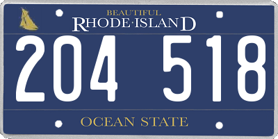 RI license plate 204518