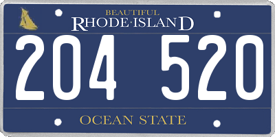 RI license plate 204520